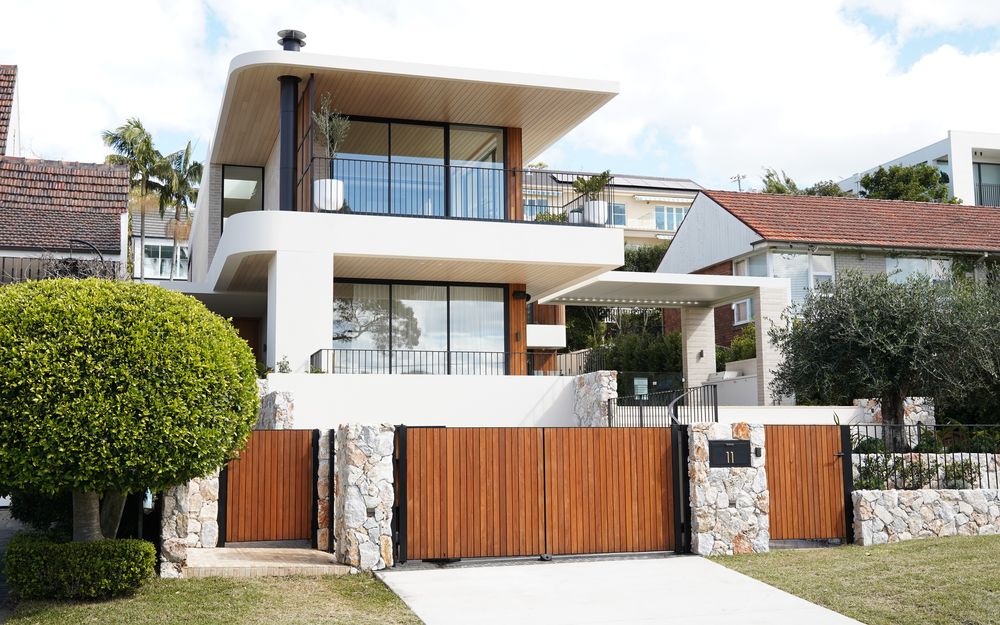 Carpentry projects, completed architectural home exterior