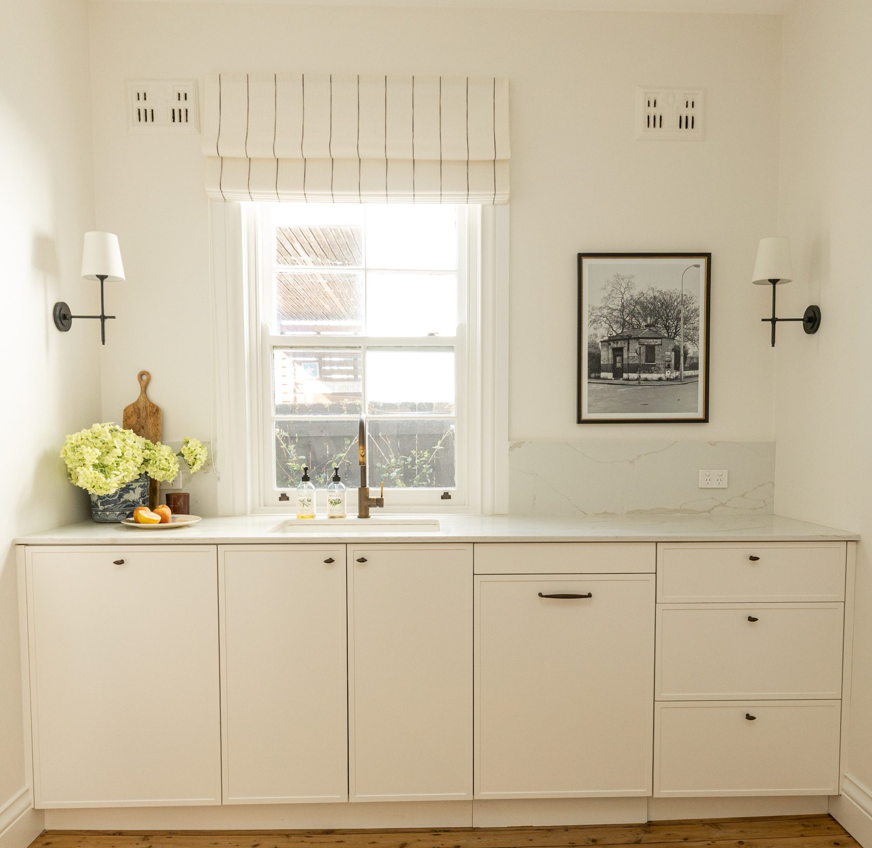 Completed kitchen joinery with natural light, Flynnbuild